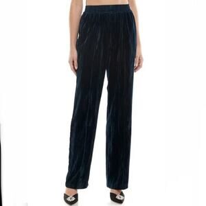WAYF By Emma Rose NWT Women's Pierre Velvet Navy Trouser Pants Size M
